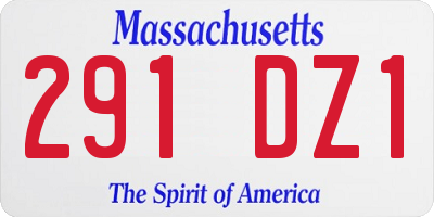 MA license plate 291DZ1