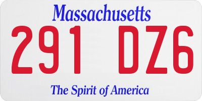 MA license plate 291DZ6