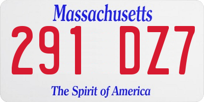 MA license plate 291DZ7