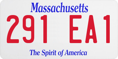 MA license plate 291EA1