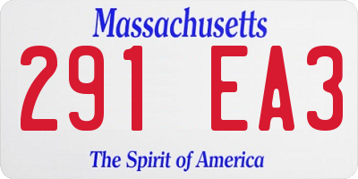 MA license plate 291EA3
