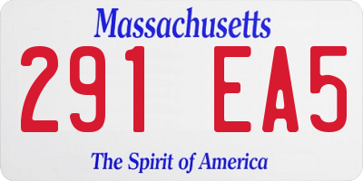 MA license plate 291EA5