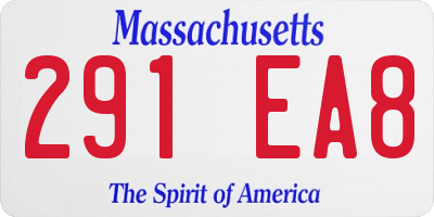 MA license plate 291EA8