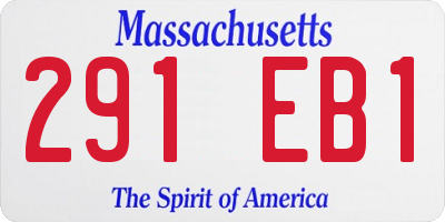 MA license plate 291EB1
