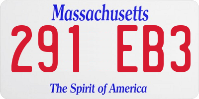 MA license plate 291EB3