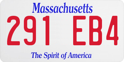 MA license plate 291EB4