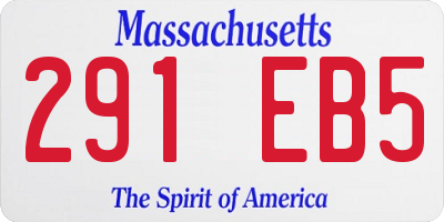 MA license plate 291EB5