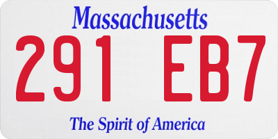 MA license plate 291EB7