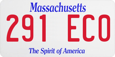 MA license plate 291EC0