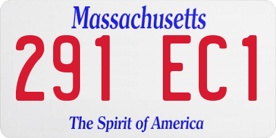 MA license plate 291EC1
