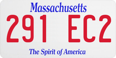 MA license plate 291EC2