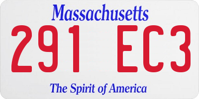 MA license plate 291EC3
