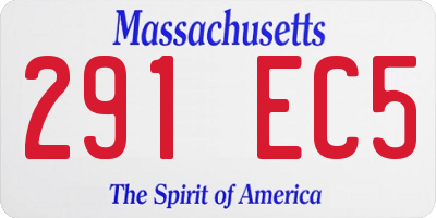 MA license plate 291EC5