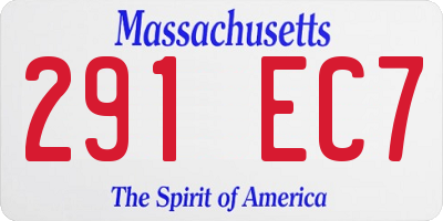 MA license plate 291EC7