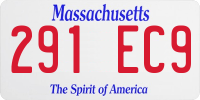 MA license plate 291EC9