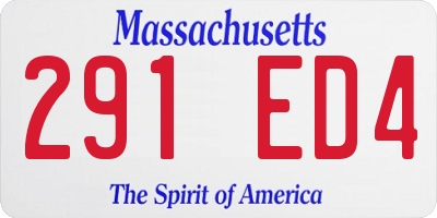 MA license plate 291ED4