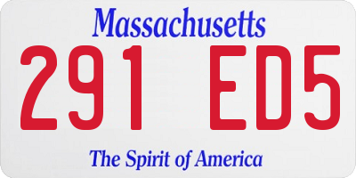 MA license plate 291ED5