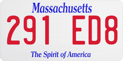 MA license plate 291ED8