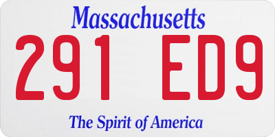 MA license plate 291ED9