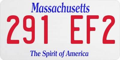 MA license plate 291EF2