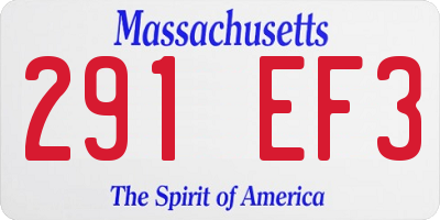 MA license plate 291EF3