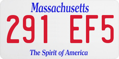 MA license plate 291EF5