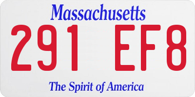 MA license plate 291EF8