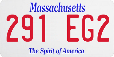 MA license plate 291EG2
