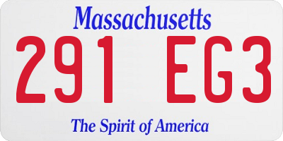 MA license plate 291EG3