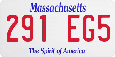 MA license plate 291EG5