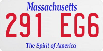 MA license plate 291EG6