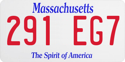 MA license plate 291EG7