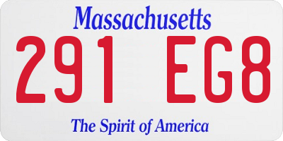 MA license plate 291EG8