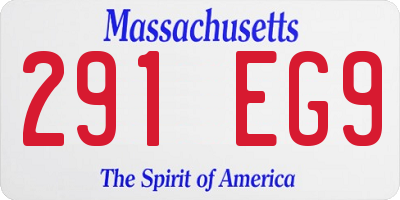 MA license plate 291EG9