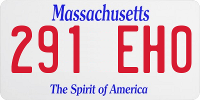 MA license plate 291EH0