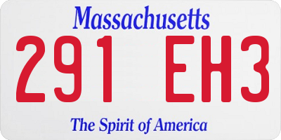 MA license plate 291EH3