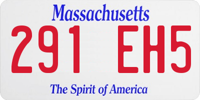 MA license plate 291EH5