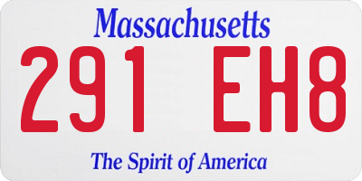 MA license plate 291EH8
