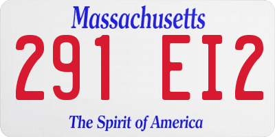 MA license plate 291EI2