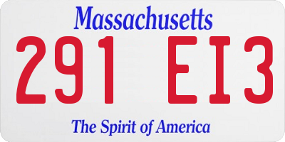 MA license plate 291EI3