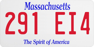 MA license plate 291EI4