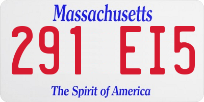 MA license plate 291EI5