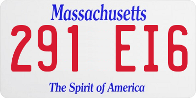 MA license plate 291EI6