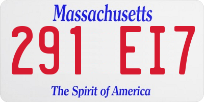 MA license plate 291EI7