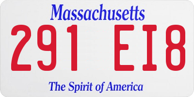 MA license plate 291EI8