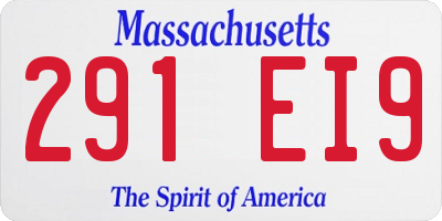 MA license plate 291EI9