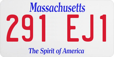 MA license plate 291EJ1