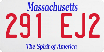 MA license plate 291EJ2