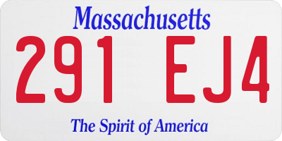 MA license plate 291EJ4