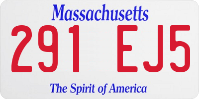 MA license plate 291EJ5